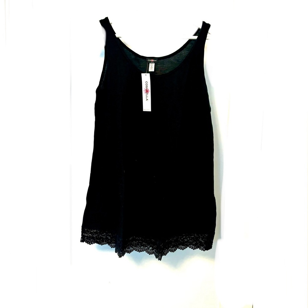 Cosabella Black Lace Trim Ever Long Camisole